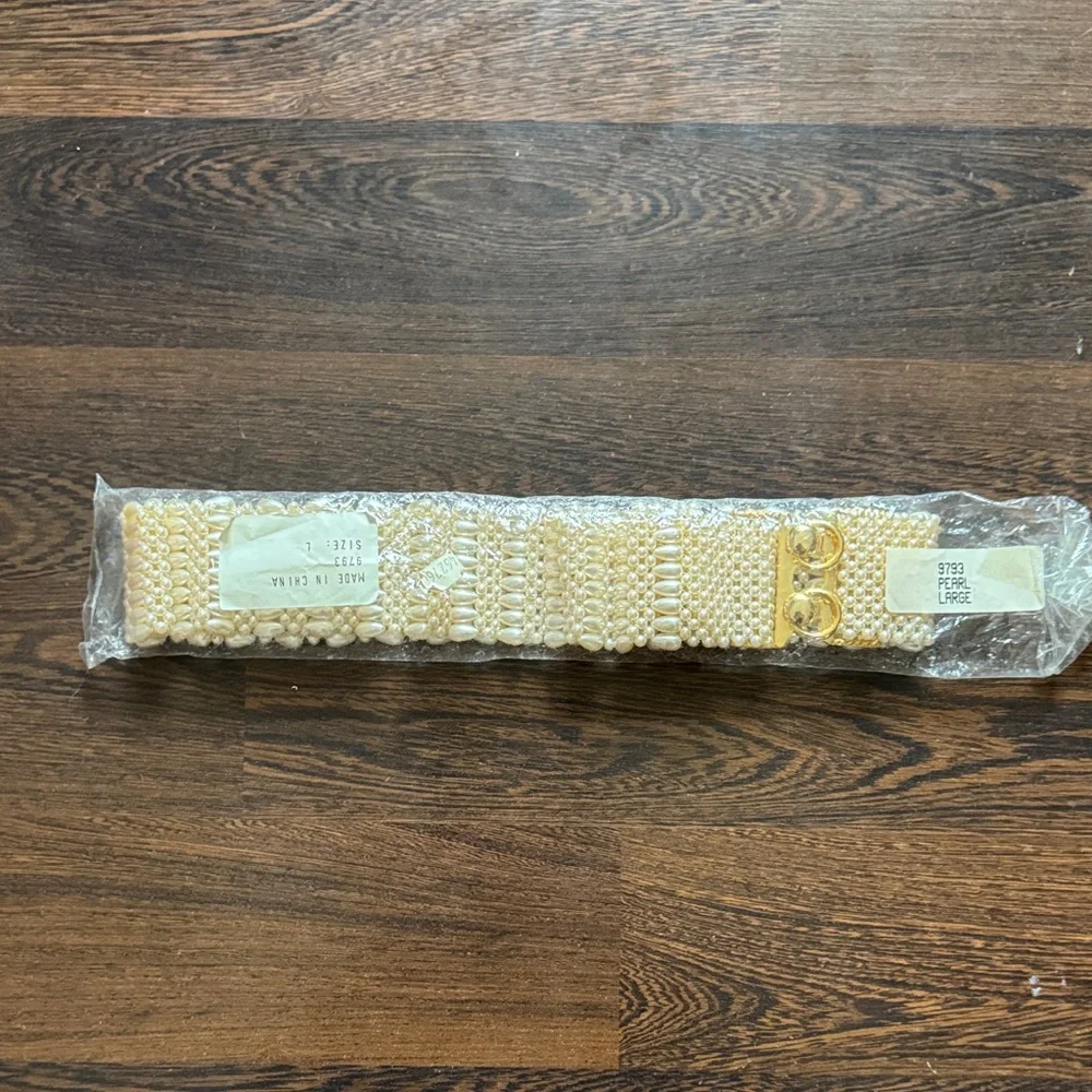 Vintage Pearl Multi-strand Belt Ivory Gold Large